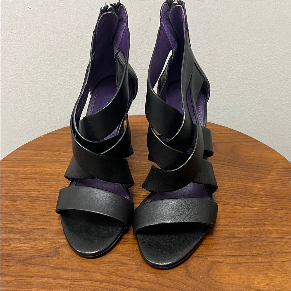 Ralph Lauren Purple Label Black Strappy Heels